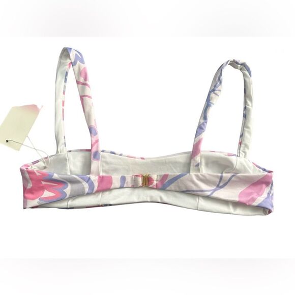 Oceanus Designer Bikini Top Size Small Unpadded 80s Glamour Inspired Pink Purple - Picture 2 of 3